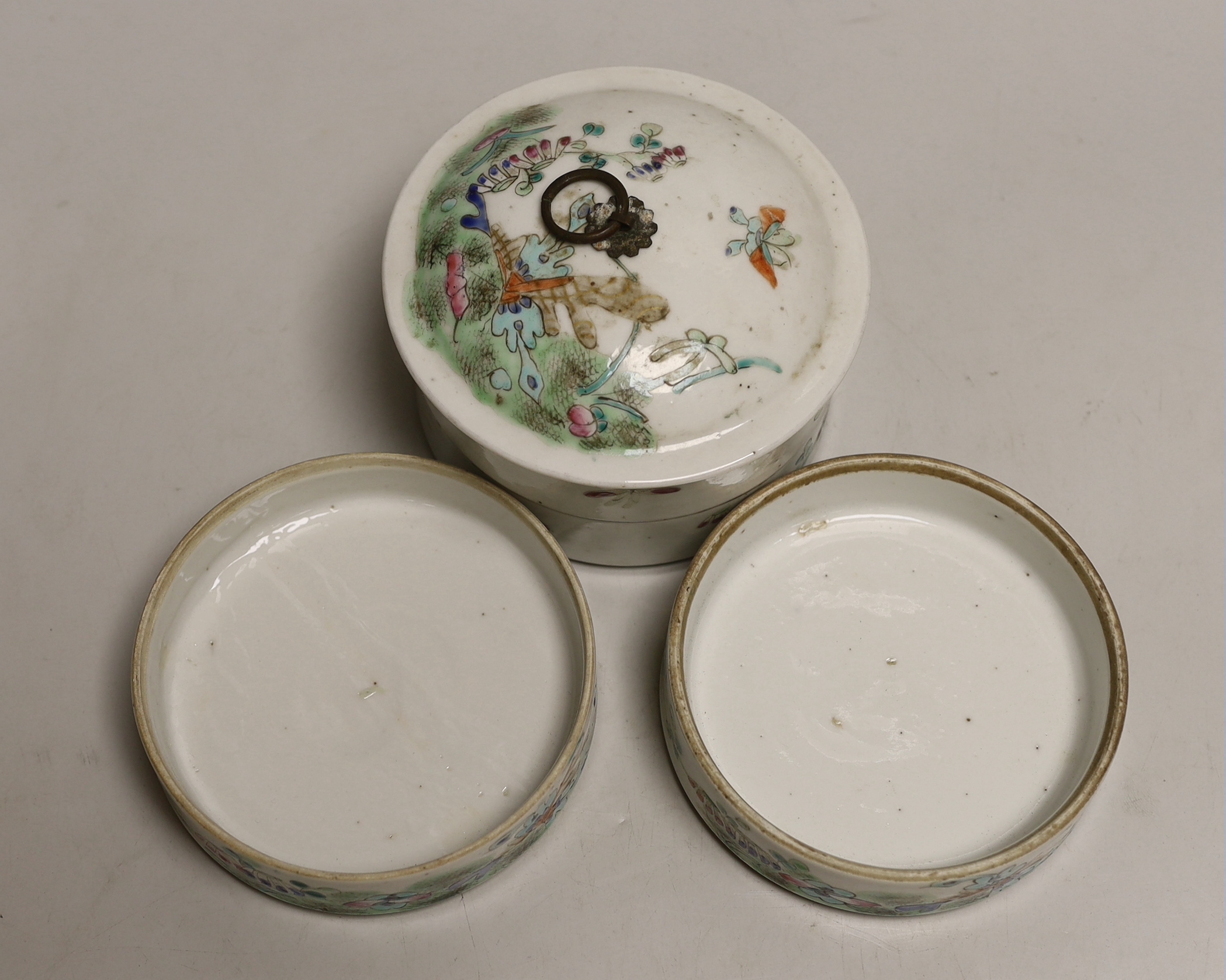 An early 20th century Chinese stacking food container, 13.5cm